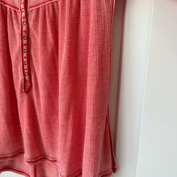 FREE PEOPLE KAI HENLEY BABY DOLL LONG SLEEVE RED SIZE SMALL - Picture 11 of 14